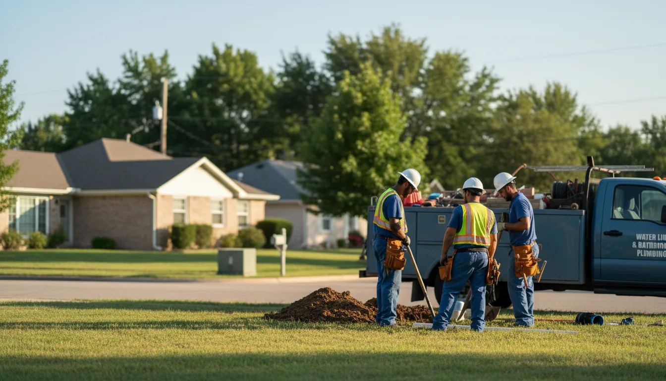 Residential water line and bathroom plumbing service in Hague, ND